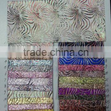 2014 hot sale PU glitter with flocking material,classical