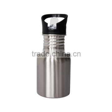 400ml Stainless Steel Water Bottle with Straw Top,Silver