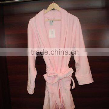 Velour Bathrobe Purple Color 100% Cotton Shawl Collar Robes