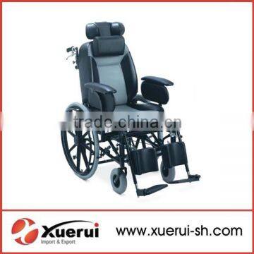 Steel frame reclining wheelchair