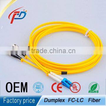 duplex 2 cores FC/ups-LC/ups fiber optic patch cord price per meter