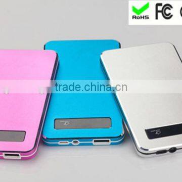 Slim polymer mobile charger with touch screen/4000mah portable power bank for smart phones