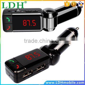 Portable Dual USB Auto Car Kit Wireless Bluetooth Hands Free Calling MP3 Player FM Transmitter Modulator+Car Charger