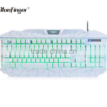 Factory Advanced white LED backlit USB Wired game keyboard