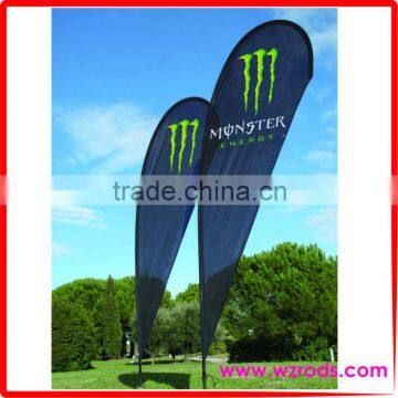 Advertising Teardrop Flying Banner With Ground Drill Base