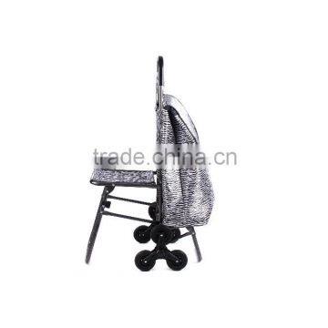 Satin Fabric Shopping Trolley With Chair