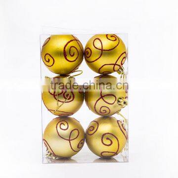 Beautiful Gold painted patterns christmas plastic ball