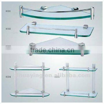 Clear Tempered Triangle Glass Shelf