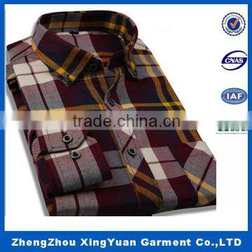 Custom Mens Long Sleeve Plaid Thermal Shirts Mens Flannel Shirt