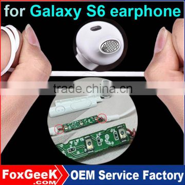 Wholesale in-Ear Earphone with Flat Cable Mic Microphone Stereo Beats Wired for Samsung Mobile Phone Galaxy S6/S6 Edge Headphone