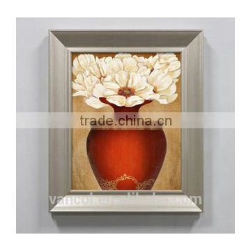 Wood framed high quality natural oil painting pictures of flower