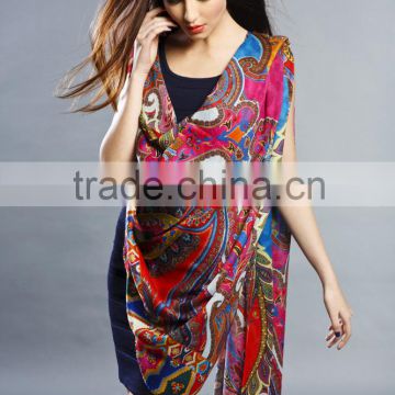 Digital Printed Wool Silk Shawls