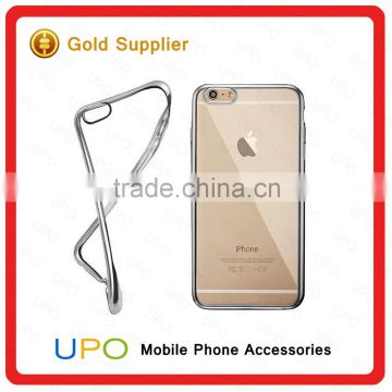 [UPO] Wholesale Ultra Thin Transparent Soft Chrome Electroplating TPU Cell Phone Best Case for iphone 6