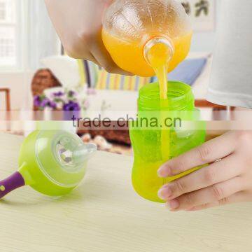 Fashional Design 240ml Children Water Bottle Baby Plastic Bottle for Kids Training Drink