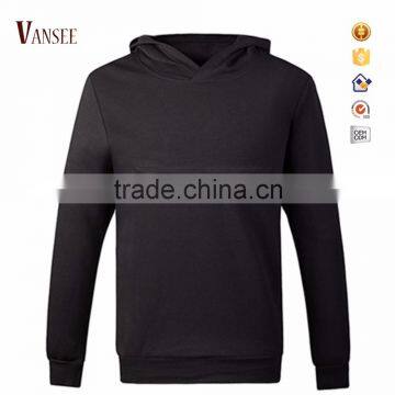 plain color black pullover hoodies zipper on chest