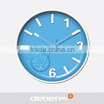 DEHENG 12 inch cheap plastic wall clock with temperature