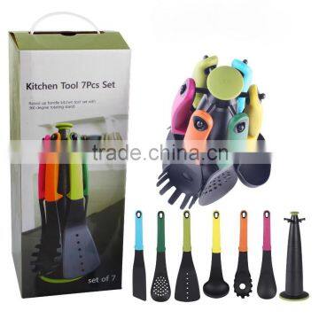 Hot sell nylon Kitchen Utensil / Tool 7pcs Set with a carousel