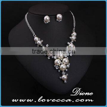 Latest Designs Elegant Shinny Crystal Beaded Pearl Earrings New Arrival 2015 Necklace Jewelry