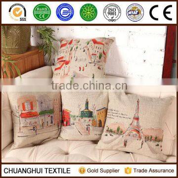 Multi-colored printed linen cotton seat cushion cover for home Decoration