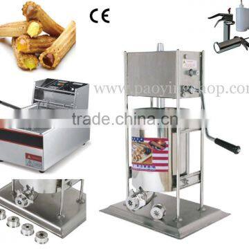 (3 in 1) Commercial Use Manual Spanish 10L Churro Maker + 110v 220v Electric 6L Deep Fryer + 1L Churros Filling Machine