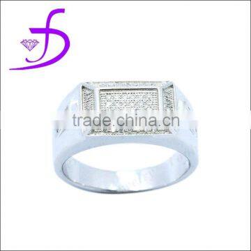 925 silver fashion CZ diamond ring for men factory direct sale rhodium/silver plated