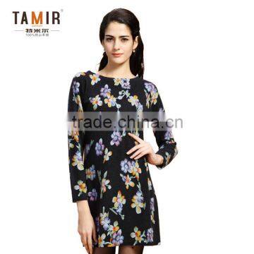 Latest Ladies Cashmere Winter Dress, Fashion Calico Cashmere Dress