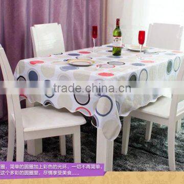 2015 Newest circle design tablecloth with waved/straight edge