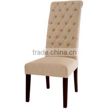 Modern wooden chair high back button tufted dining chair for restaurant