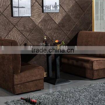 Modern velvet booth banquette seating wooden restaurant furniture set for sale