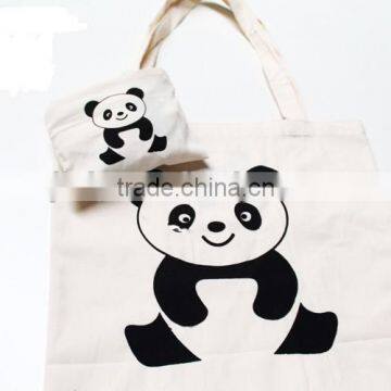 High Capacity bag cute panda handbag cotton shopping bag