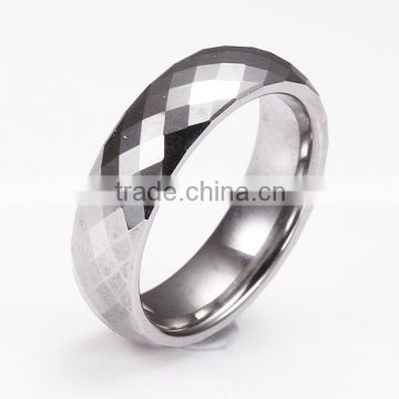 High polished facets cut Pattern Design Wedding Band Ring Men or Ladies Cobalt Chrome Ring