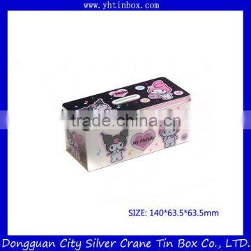 Rectangular Hinged Coin Tin Box with Lock /Gift Tin Box with Lock