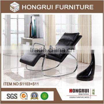 Foshan living room furniture American style Chaise/Leisure pu leather lounge/metal base Chaise