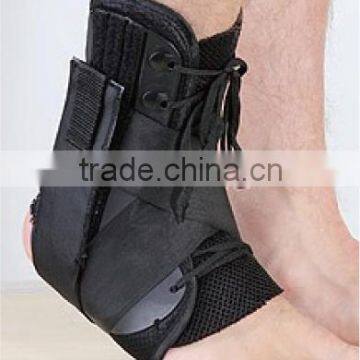 black neoprene ankle brace with stays