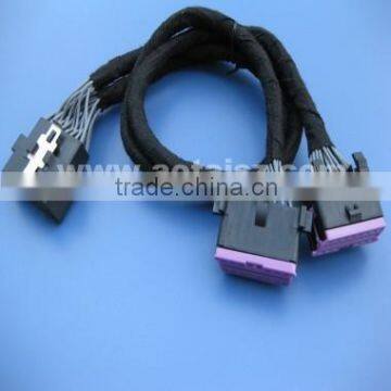 Obd2 16pin Male to Dual Female Extension Y cable T-Harness for VW