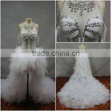 Real Made Pictures Beading Custom Made Formal Bridal Dress Vestidos De Novia BW099 dress with the short front and the long train