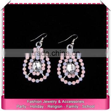 Latest design pave imitation diamond earrings, hot sale crystal drop earrings