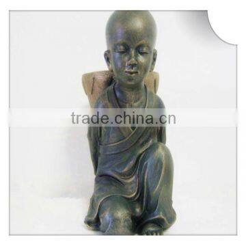 Resin Smiling Sitting Monk Craft for Home Decoration