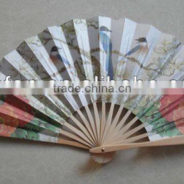 20123 most popular gift wooden with paper fan