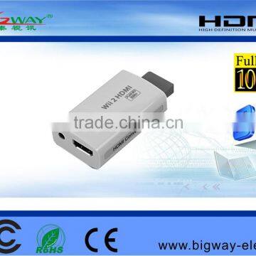 Factory W11 2 to HDMI 720P 1080P DVI HDTV Output Audio Upscaling Converter Adapter & 3.5mm for Game Supports All Wii