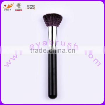 Square Flat Nature Hair Matt Black Wood Handle Individual Blush Brush