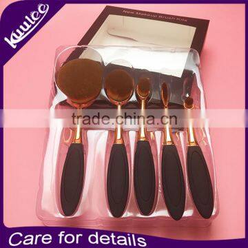 Factory Directly Foundation 5Pcs Cosmetic Rose Gold Oval Makeup Brush Set