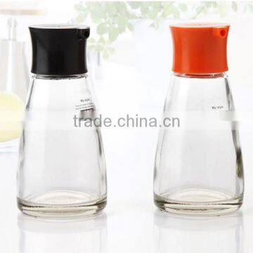 170ml glass sauce bottle with plastic cover with mouth