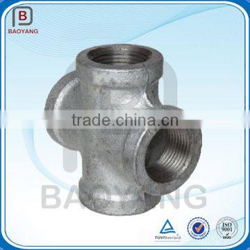Carbon steel Female Cross Coupling Connector 4 way pipe fitting