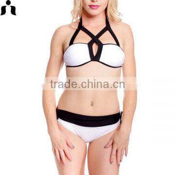 2017 classic black and white sexy string bikini