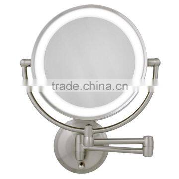 LED Wall Mount Mirror, Satin Nickel LED Wall Makeup Mirror photo-3