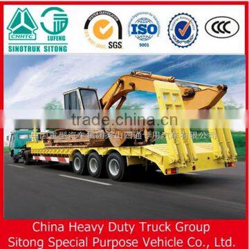 Lowbed excavator carrier chassis tractor with 3 axle for sale