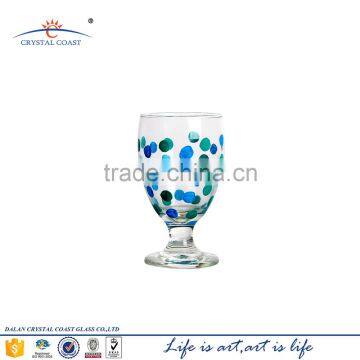 wholesale barwarebohemial crystal colored stem wine glass purple colorful decoration dotted wine glass