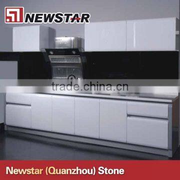 Custom white lacquer kitchen cabinet made in China