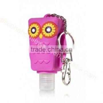 Bath & Body Works Pink Light Up Owl Pocketbac Silicon Hand Sanitizer Holder/Keychain